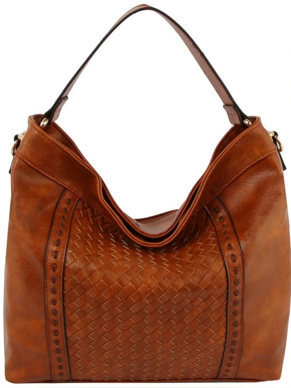 Brown Woven Hobo Handbag